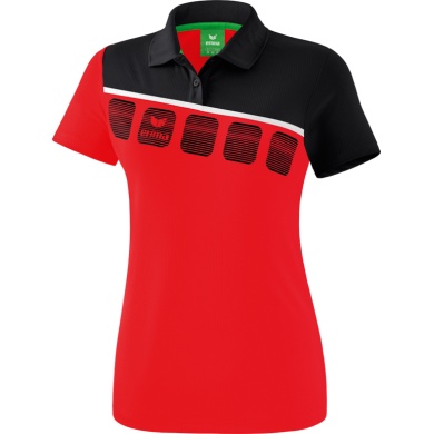 Erima Spprt-Polo 5C (100% Polyester) rot/schwarz Damen